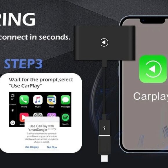 NEW!! Apple Wireless CarPlay Adapter Dongle USB iPhone IOS Car Navigation Player - Picture 9 of 13